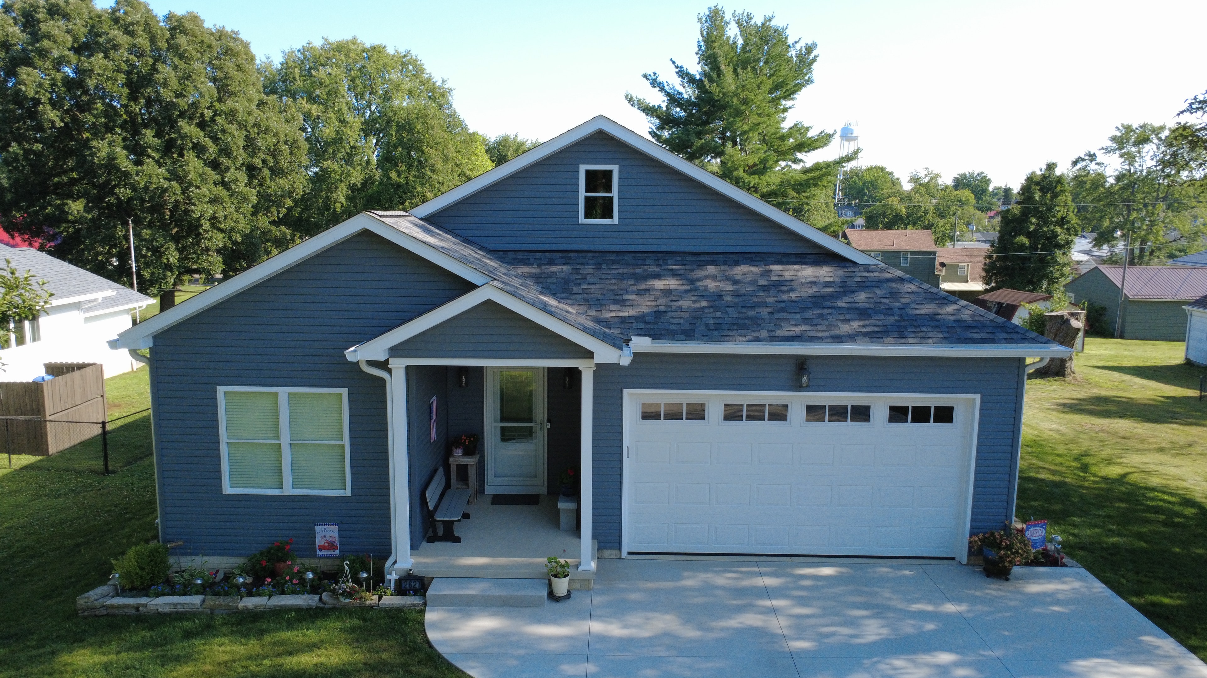 Blue Home Front Elevation